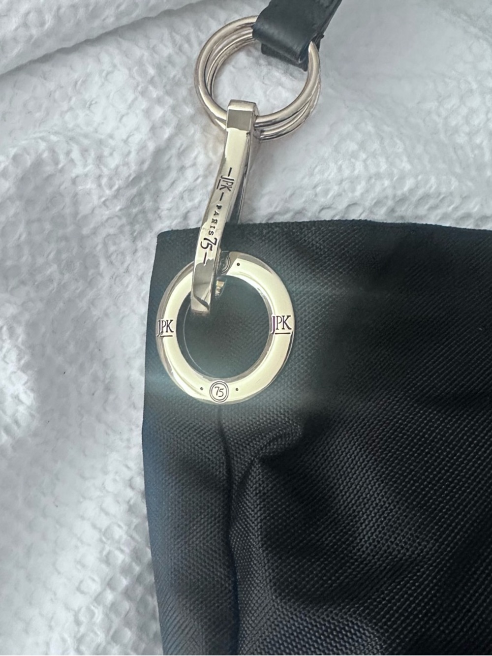 JPK Paris 75 Black Nylon Shoulder Bag Gold Hardware - Picture 6 of 6
